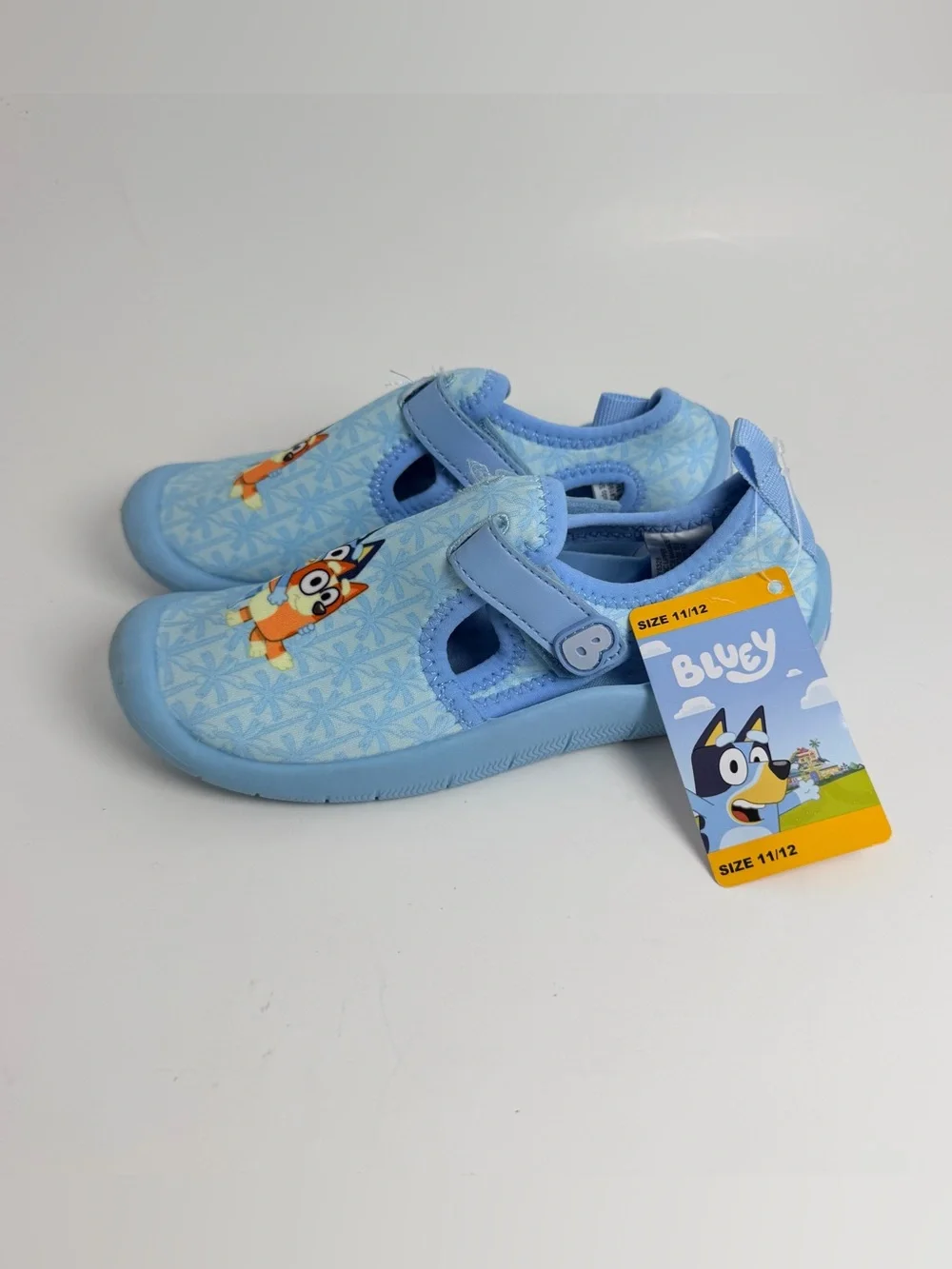 Bluey Light Blue Kids Water Shoes with Hook & Loop Strap